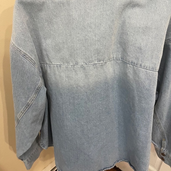 Free People X One Teaspoon Hand Embellished Daria Denim Shirt Sz M MSRP $298 - Picture 7 of 7